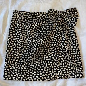 JCrew faux wrap metallic skirt with bow